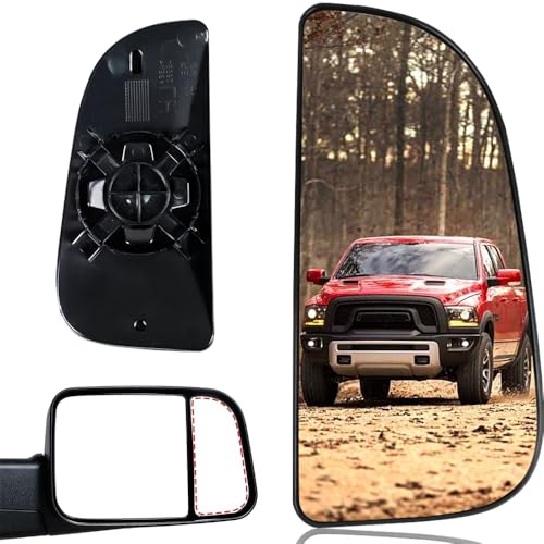 Passenger Right Side Lower Mirror Glass Replacement,For 2010-2020 Dodge Ram 1500 2500 3500 4500 5500 Towing Model, 68067730AA,Right Pass Convex Lower Mirror Glass, with Bracket