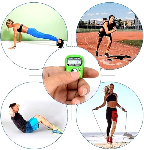 Image of Digital Finger Counter 2 Pack, Multi-Color Electronic Tally Clicker Counter with LCD Display and Adjustable Ring for Counting, Sports, Crochet, Prayer & Inventory | Pack of 2 Digital Counters - Convenient set of 2 finger tally counters for multiple counting needs.