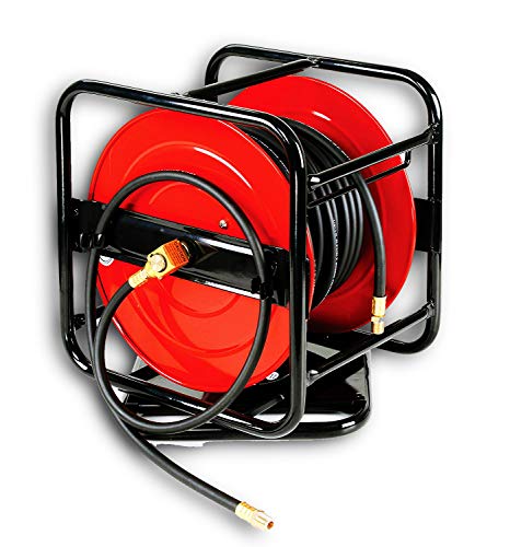 REELWORKS Air-Hose Hand Crank Reel Tool Retractable 1/4" Inch x 100' Feet Portable
