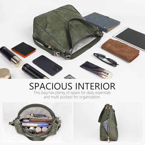 Image of TANTOMI Hobo Crossbody Bags for Women Vegan Leather Purses and Handbags Bucket Bags Ladies Shoulder Purses for Everyday