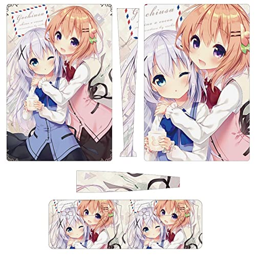 PS5 スキンシール ごちうさ ココア チノ PS5 Sticker デジタル版 PlayStation 5 スキンシール 保護カバー 本体 コントローラー スキンフィルム カバー ステッカー 指紋防止 撥油 保護シール 全面保護 プレイステーション 5