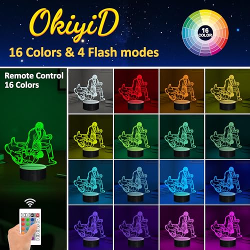 Image of OkiyiD Jiu Jitsu Gifts for Men Boys, Jiu-Jitsu 3D Night Light Illusion Lamp with 16 Colors Remote Controller, Jiu Jitsu Martial Arts Dojo Room Decor for Men Boys and Practitoners