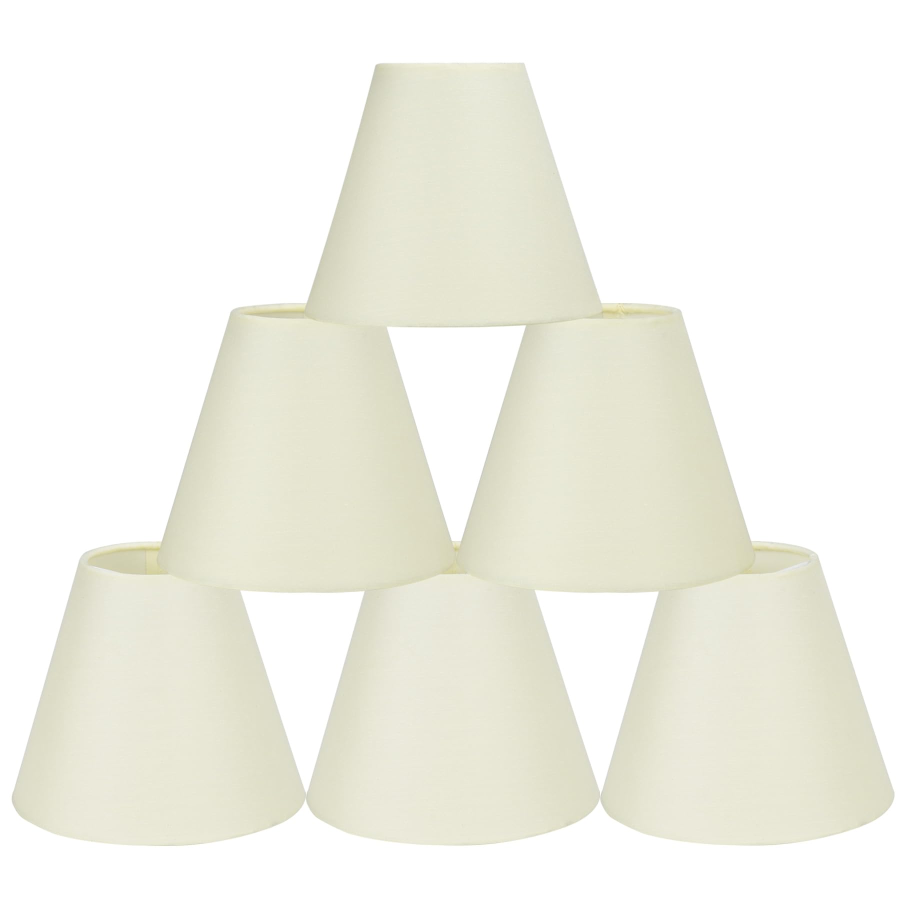 LAMPWELL GERO Beige Clip on Chandelier Lamp Shades Set of 6,Small Lamp Shades Clip on bulb,6"×3"×H5",Mini Fabric Barrel Lamp Shade,FOR CANDLE BULB AND SMALL GENERAL BULB