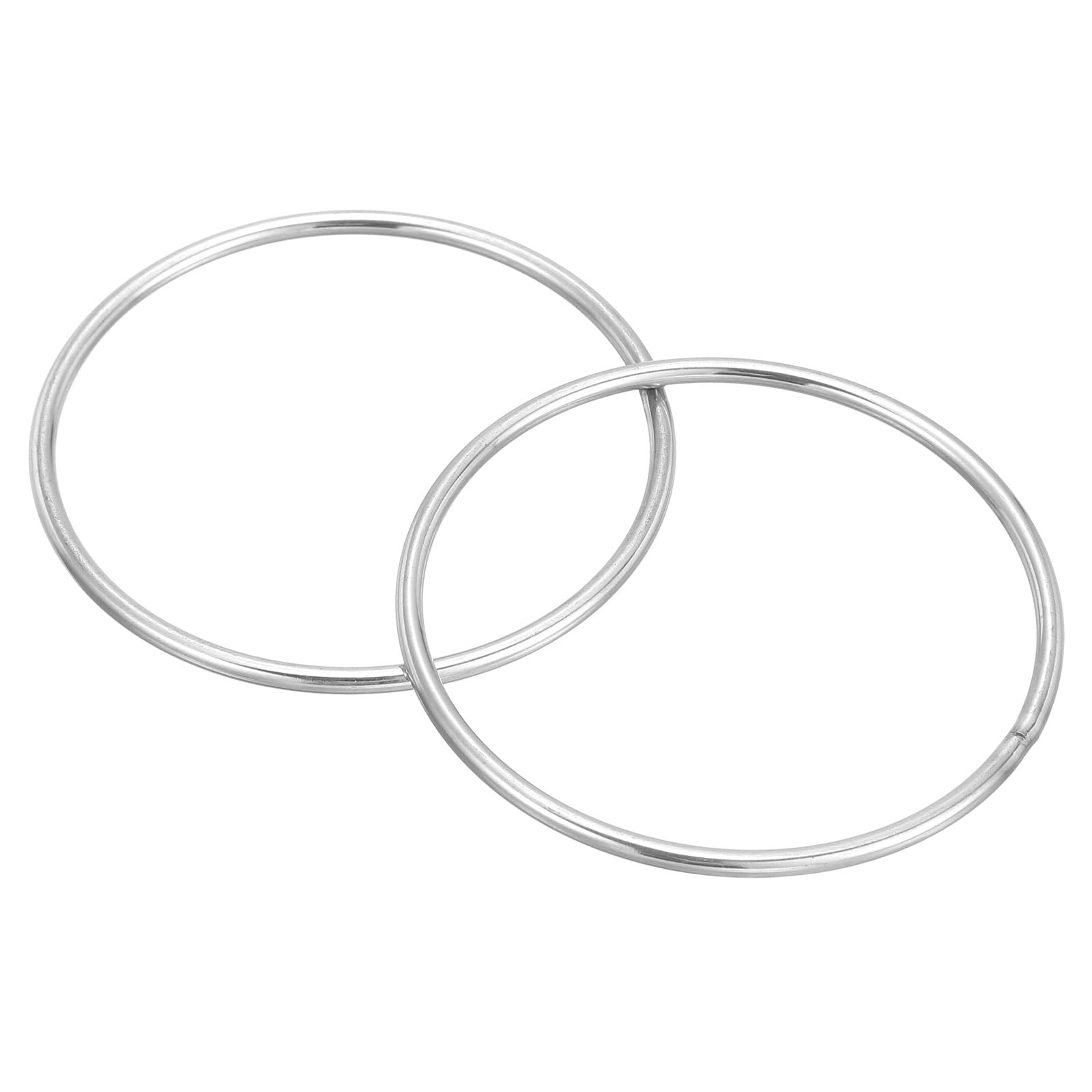 PATIKIL Metal O Rings, (70mmOD, 64mmID, 3mmThick)(2Pcs), 304 Stainless Steel Heavy Duty Round Ring Buckles, Suit for Macrame/DIY Craft/Hardware/Keychain/Belt/Dog Leash