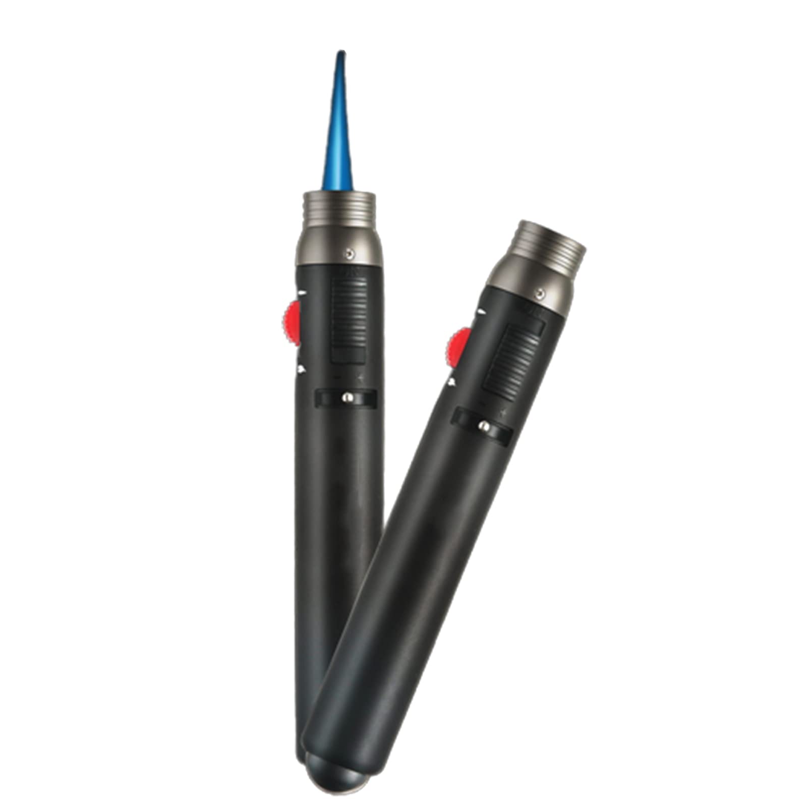 2 Pack Butane Torch Lighters Long Pen Lighter Refillable and Adjustable Flame Candle Lighter Camping Mens Gadget Gas