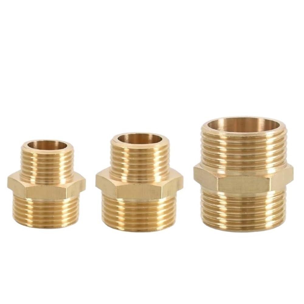 Mosiężny adapter do łączenia rur pneumatycznych z sześciokątnym nyplem, 1/8 1/4 3/8 cala BSP, męski - 1 szt.(1-1/4x1-1/2ines)