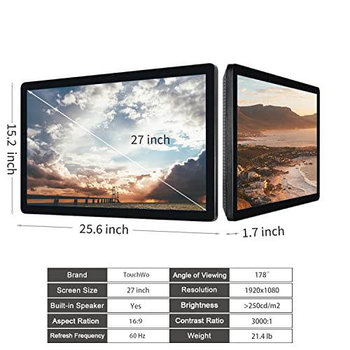Image of 27 inch Android 14 Touchscreen Monitor Tablet, 16:9 FHD 1080P, WiFi & BT, Built-in Speakers, RK3576 4GB RAM & 32GB ROM, Smart Board for Classroom, Meeting & Game