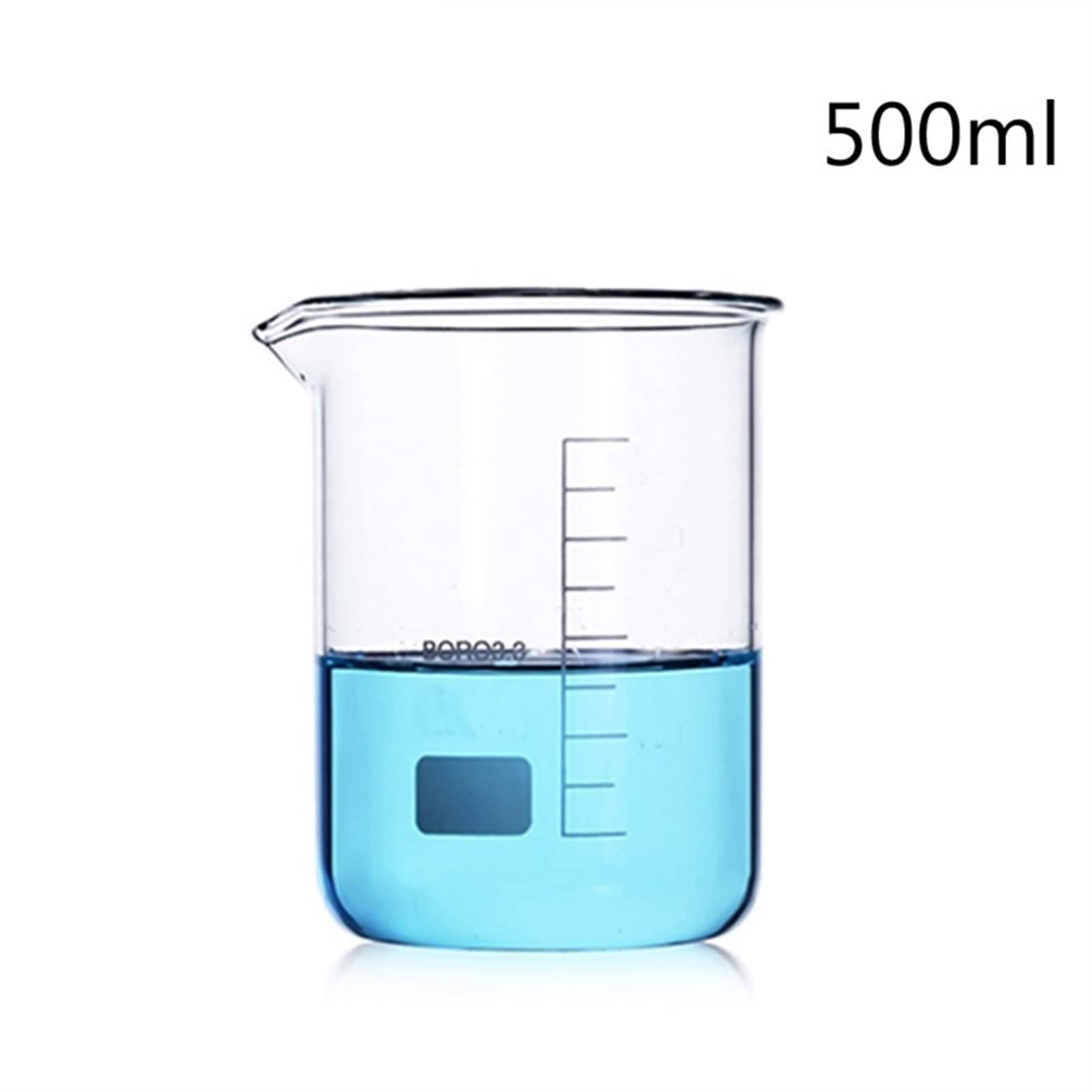 500 ml szklany kubek z stopniowaniem szkła borokrzemowego kubek pomiarowy odporność na wysoką temperaturę laboratoryjny sprzęt chemiczny - opakowanie 3 szt. (pojemność: 500 ml) (500 ml) (500 ml