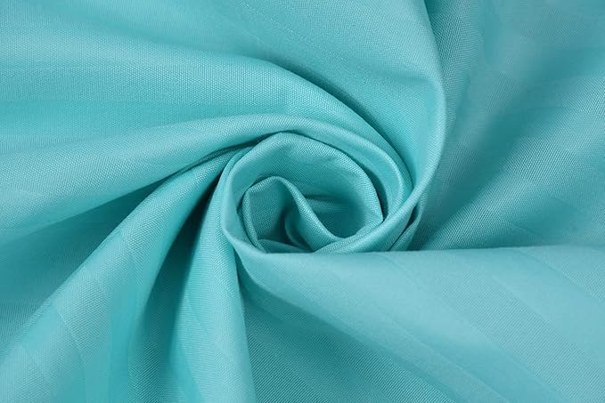 Image of DECOR2ADMIRE 300 Thread Count Premium Glace Cotton Plain Stripe Single Bedsheet with One Pillow Cover (60 inch x 90 inch) (Aqua Blue, Pack of 2)