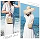 SUKUTU Handgeflochtene Rattantasche für Frauen Geflochtener Strohhalm Square Crossbody Bag Vintage Korb Handtasche Strand Tragetasche