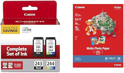 Miniatura 16 de Canon Paquete múltiple de tinta PG-243/CL-244, compatible con TR4520, MX492, MG2520, MG2922, TS302 y TS202 y CL-246 XL cartucho de tinta de color