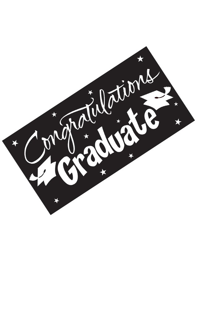 Creative Converting 291441 Black "Congratulations Graduates" Giant Banner