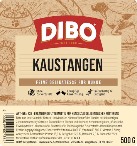 DIBO Kaustangen, 500g-Beutel, Backwaren als gesunde, natürliche Ernährung für Hunde von DIBO, Hundefutter, Barf, B.A.R.F., Leckerli, Hundekekse