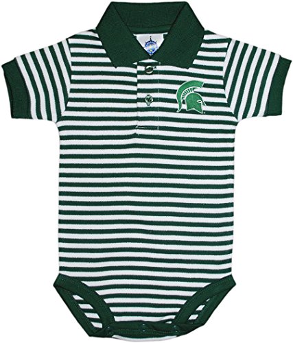 Michigan State University Spartans Newborn Striped Polo Bodysuit