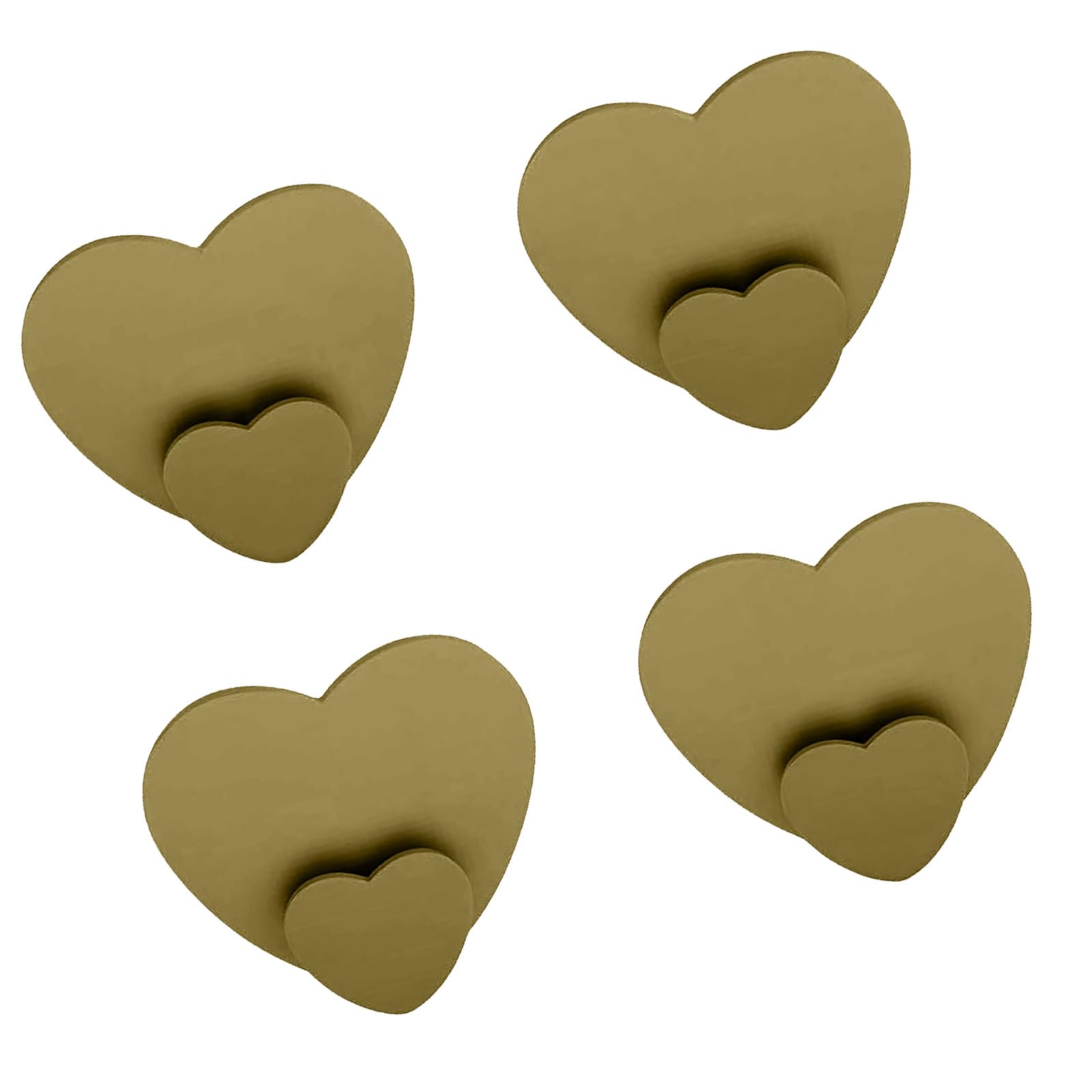 Tsophreniq 4 Pcs Elegant Heart Shaped Adhesive Wall Hooks for Bathroom Towel Hanging Bathroom Hooks