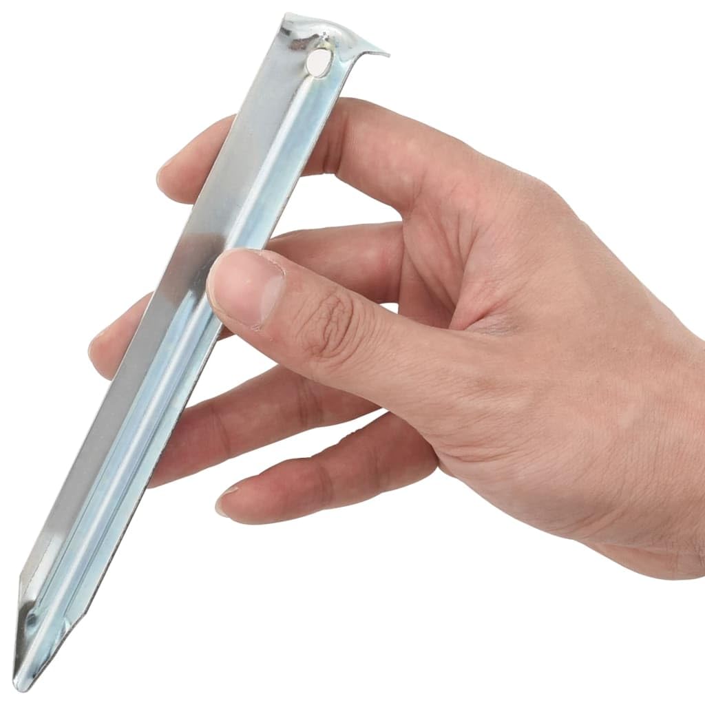 Piquetas para tienda de campaña, 24 unidades, 17 cm, acero galvanizado, diámetro de 20 mm, accesorios robustos para tienda de campaña, senderismo, festival, con cuerda tensora, fijación y