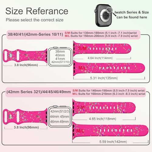 Image of Sport Bands Compatible with Apple Watch Band Women Men 40mm 38mm 41mm 42mm 44mm 45mm 46mm 49mm ,Soft Wristband Waterproof Replacement Strap for iWatch Bands Series 11 10 9 8 7 6 5 4 3 2 1 SE Ultra Hot Pink