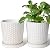 LE TAUCI Ceramic Plant Pots, Pots for Indoor Plants, Planters with Drainage Hole and Saucer, Flower Pots for Succulent, Snake Plants and Cactus, Set of 2