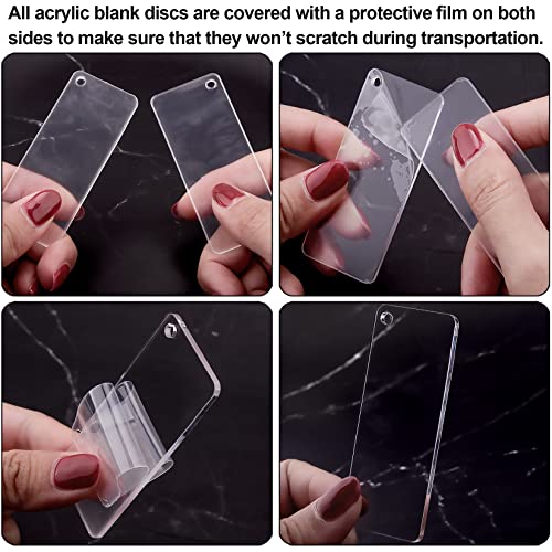 Duufin 120 Pezzi Acrilici Portachiavi Kit con 30