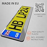 2x Number Plate Holder for Car - License Plate Holder - Chrome Look - for UK Registration Plates - 520 x 110 mm - 8 Screws - Universal - Reg Plate Holders - fits for Car Caravan Trailer - 52 x 11 cm - Image 7