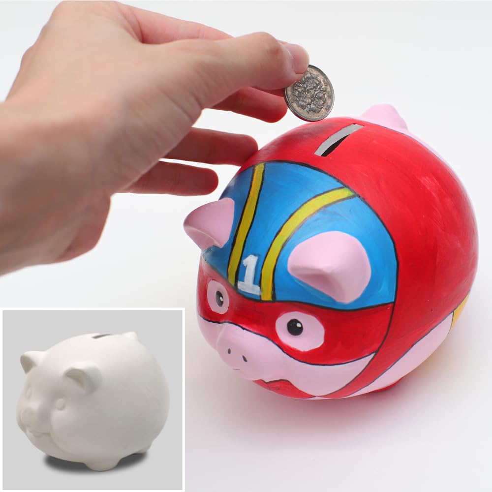 Amazon.co.jp: [たのつく] 豚の貯金箱 9.5㎝ 豚 貯金箱 陶器 白 無地