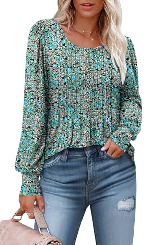 BETTE BOUTIK Long Sleeve Shirts for Women Fall Tops Dressy Blouses Crewneck Tunic Tops for Leggings S-3XL