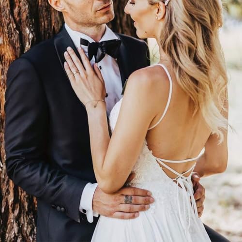 Dexinyuan Simple Beach Wedding Dresses for Bride 2025 Chiffon Lace A Line Backless Bohemian Bridal Gowns for Women3