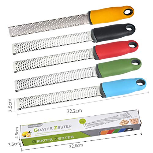 Hoshen 5 Colors Stainless Steel Lemon Grater, Multifunctional Cheese Grater, Sharp Stainless Steel Blade And Protective Cover, Safe Dishwasher - Blue #TOP5