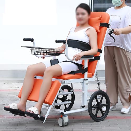 XingLi Heavy Duty Multifunctional Patient Lift Transfer Chair, Patient Lift for Home, Hydraulic Aid 180° Backrest Adjustment, Height-Adjustable Nursing Chair, with Chamber Pot
