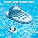 Inflatable Pool Floats Adult, 3-in-1 Pool Float Lounger with Canopy and Cup Holder, XL Floating Pool Floaty Raft for Swimming Pool Lake Beach, Tanning Pool Floaties Toys for Adults