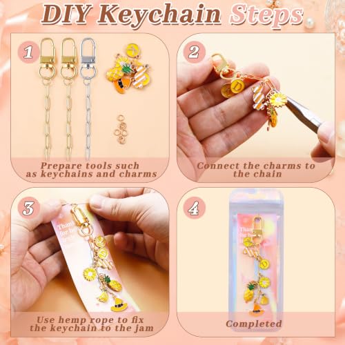 Image of Wurosi 24pcs Paperclip Keychain Making Kit,Key Ring Swivel Snap Hook Chains