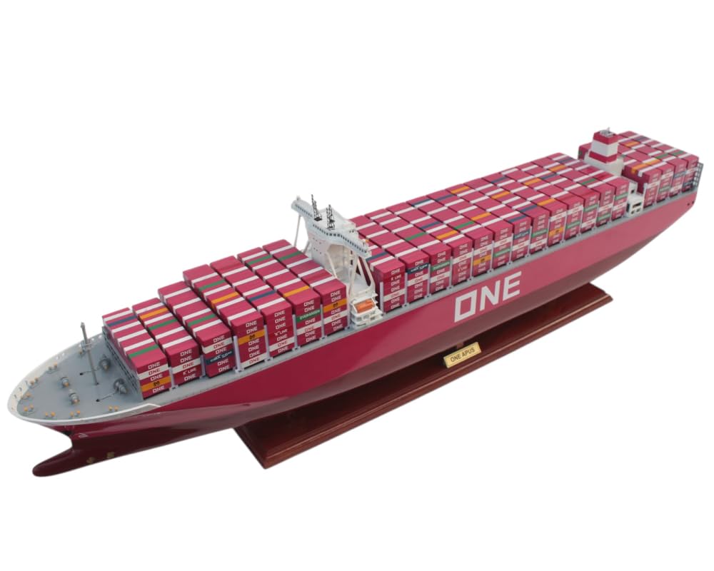 Amazon | 木製模型 コンテナ船 【Wooden Model Boat】 ONE TK2001P