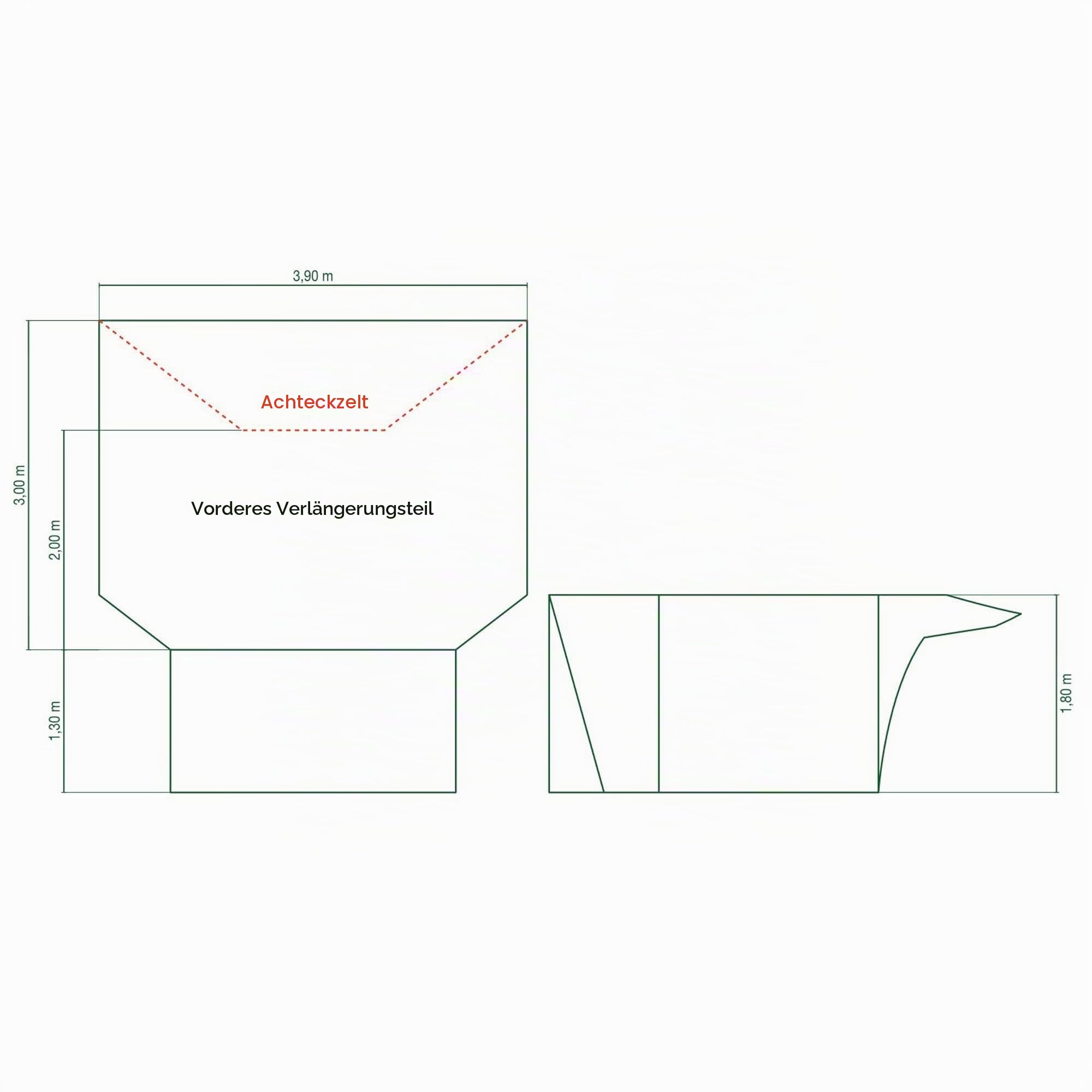 Coleman Octagon 8 Frontverlängerung, Markisenverlängerung für alle Octagon 8 Modelle, robuste Konstruktion aus Stahlstäben, Platz für Tisch und Stühle oder mehr Schlafplätze