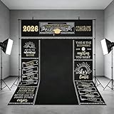 Mocsicka Graduate Backdrop 5x7ft - Class of 2026 Graduation Party Background, Congratulations Grad Photography Backdrop