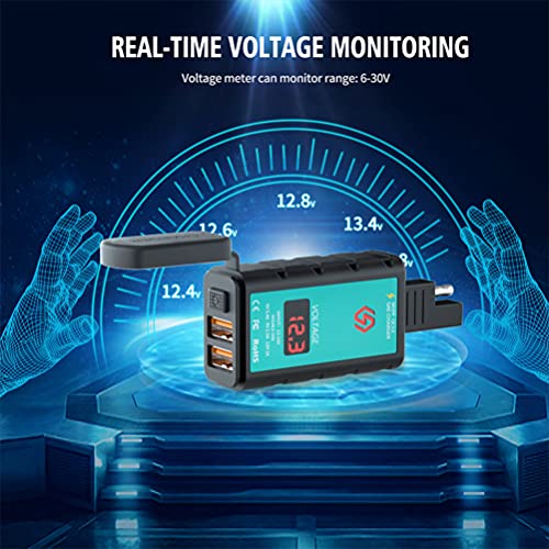 VORCOOL 1 Set Leve Carregador Dual USB Porta Motocicleta SAE Ficha de Carregamento Do Adaptador