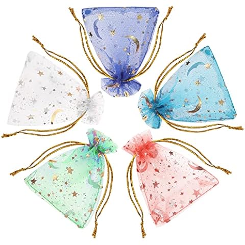 Grevosea 100 Organza Gift Bags with Drawstring Cover