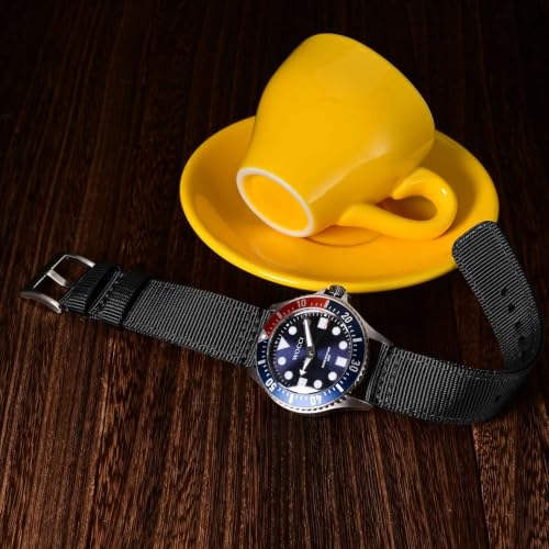 Image of WOCCI Nylon Watch Bands, Contrast Woven Design, Quick Release, Stainless Steel Buckle, Band Width 20mm 22mm 24mm 26mm