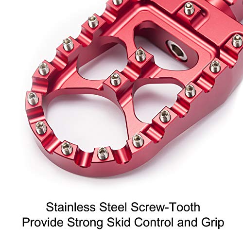 Hopider Cnc Wide Foot Pegs 360° Roating Mx Chopper Bobber Style For Harley Dyna Sportster Fatboy Iron 883,Red #TOP3