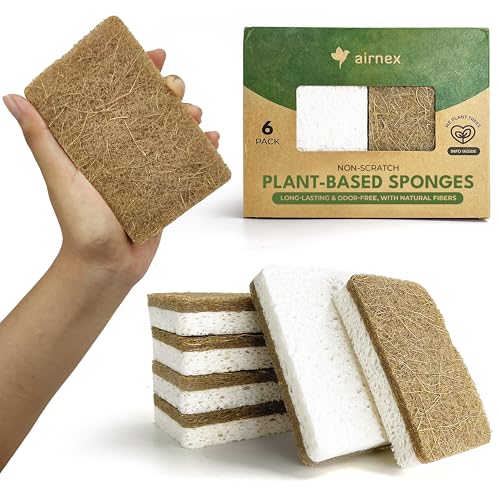 5 Best Natural Kitchen Sponge For A Greener Home 8 Biodegradable Natural Kitchen Sponges Pack of 6 - Cellulose and C...