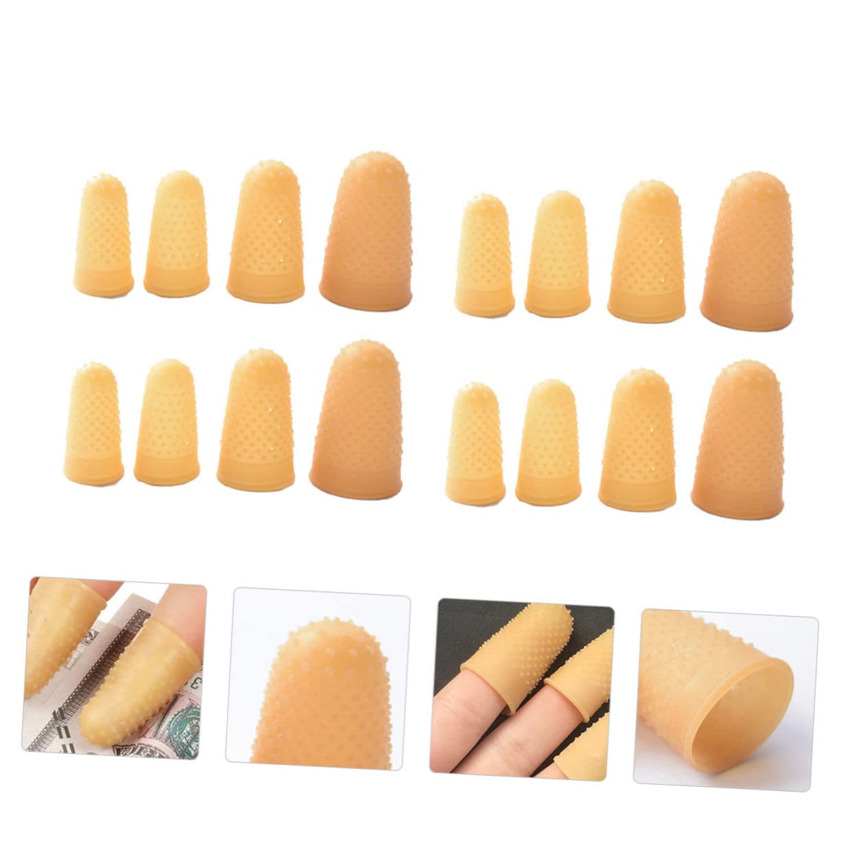 jojofuny 75 Pcs Counting Finger Silicone Anti Static Finger Cots Cracking Finger Tube Fingertip Protective Covers Finger Caps Fingertip Cots Rubber Anti-Static
