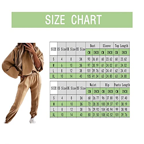 Hemlock Women Solid Color Sweatsuits Long Sleeve Hoodie Sweatshirts Pullovers Long Sweatpants Tracksuit Set White #TOP5