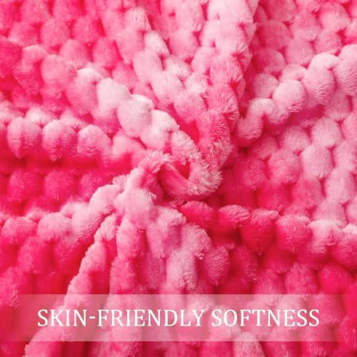 Image of Exclusivo Mezcla Large 3D Fleece Throw Blanket for Couch, Tie-dye Pink | Extra Soft Fuzzy Plush Lightweight Throws, Cozy Fluffy Decorative Blankets for All Seasons, 50x70 Inches
