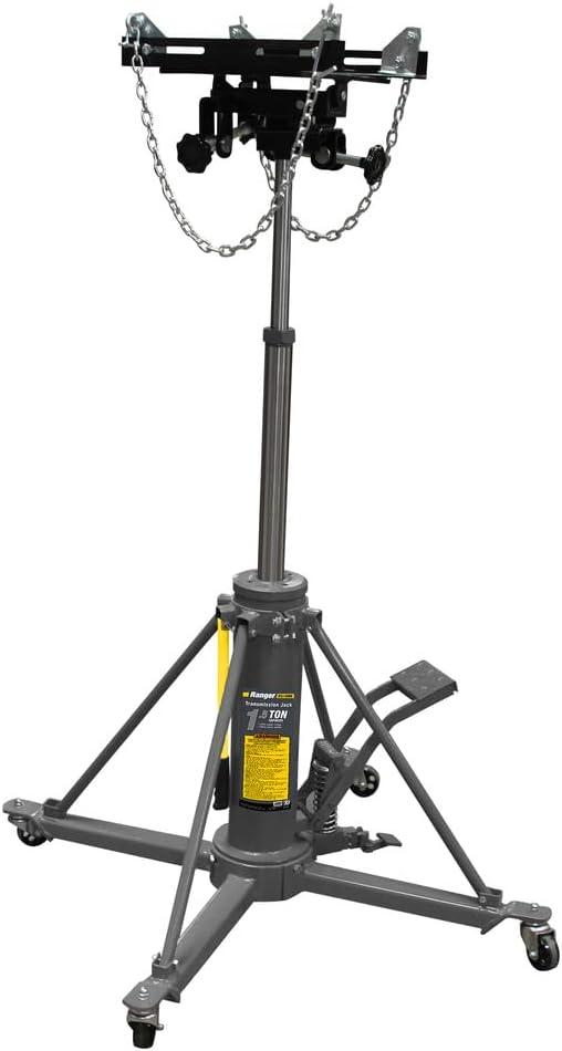 Ranger- 1.5 Ton Hydraulic Telescoping Transmission Jack Heavy Duty Transmission Lifting 2 Stage Floor Jack Stand w/Foot Pedal