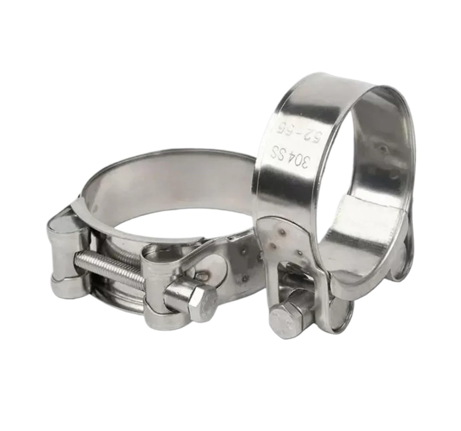 Hqycl One Color 304 Stainless Steel Powerful Hose Pipe Tube Clamps Exhaust Air Water Pipes Durable Sealing Powerful Strength Repair Welding Tool(52-55Mm)