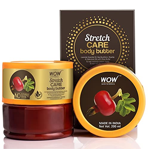 WOW Skin Science Shea Body Butter Lavender, Pure Shea Butter for Skin, Body Butters Dry Skin Lotion Stretch Mark Cream, Hand Lotion for Women, Natural Shea Butter Body Butter Moisturizer Oil (200ml)