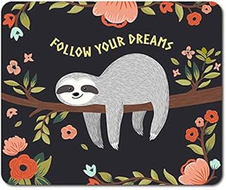 Follow Your Dreams Sloth Mouse Mat Pad - Cute Kids Flowery Gift Computer #13267