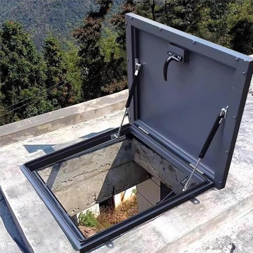Acceso seguro al desván con trampilla de techo de acero galvanizado con pestillo
