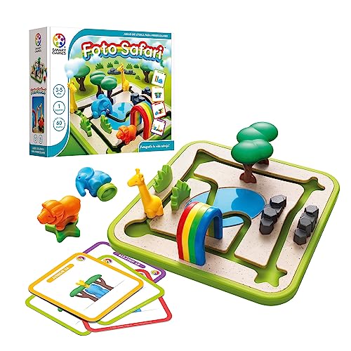 Smart Games – Foto Safari | Kinderspiele für 1 Spieler | Lernspiele für Kinder ab 3 Jahren | Kinderpuzzle mit 60 Herausforderungen | Geschenk für Kinder ab 3 Jahren oder älter