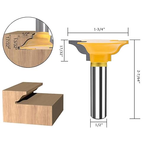 Miniatura 10 de TAIWAIN Router Bit 12 Inch Shank Router Bits Tool Set 43 Pack Adjustable Wood Panel Drawer Door Milling Cutter, Miter Bit for Router TableBase