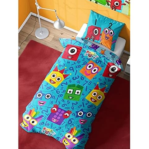 Numberblocks Single Duvet Cover - Meet The Numberblocks Design - Official Reversible Bedding Set with Pillowcase - Polycotton Cover